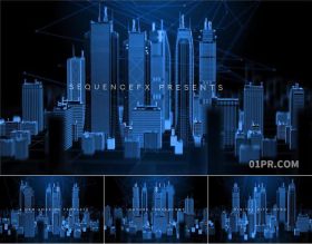 PR片头模板 21秒数字高科技科学城市赛博朋克介绍