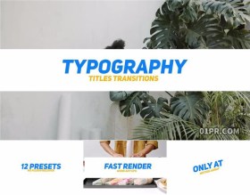 PR转场预设 12组时尚文字标题标志水印LOGO过渡特效