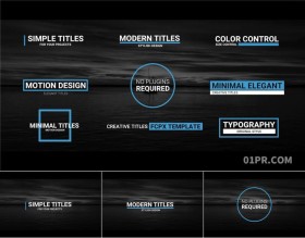 FCPX字幕插件 10组简单简约时尚动态文字标题字幕条 FCPX素材