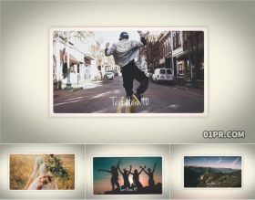 FCPX相册插件12张照片63秒优雅缓慢爱情生日旅行回忆 电子相册模板