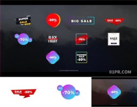 FCPX字幕插件 10组时尚折扣打折特价文字标题动画 FCPX插件