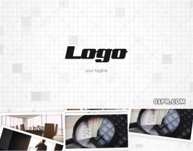 FCPX片头模板 5张企业照片多帧重叠简洁标志公司LOGO FCPX素材