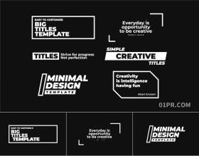 FCPX标题模板 6组简约简单动画文字大标题 FCPX素材