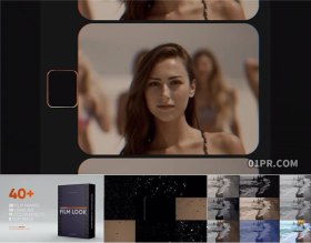 FCPX模板 40组复古老旧胶片颗粒灰尘划痕线条斑点 FCPX素材