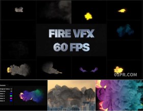 FCPX模板 12组4K火焰烟雾特效元素VFX FCPX插件