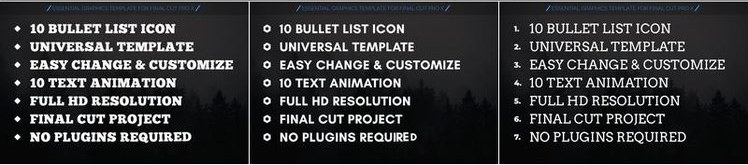 FCPX插件 项目符号列表