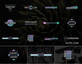 FCPX插件标题 12组简洁现代动态标题动画文字 FCPX素材
