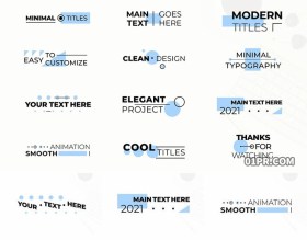 FCPX字幕条插件 12组创意动态几何图形标题动画文字