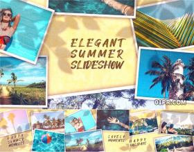 AE电子相册模板 24张62秒照片夏日旅行度假纪念