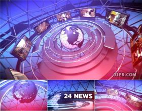 达芬奇模板片头 3D地球新闻报道广播8张34秒 DR模板