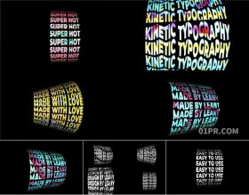 达芬奇字幕预设 8组滚动旋转动态排版标题动画文字