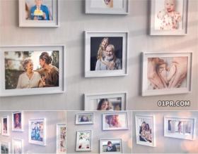PR电子相册模板 简约炫光照片墙画廊婚礼家庭回忆