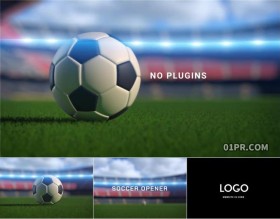 PR模板片头 足球运动开场LOGOPR素材