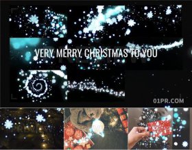 视频素材4K 8组雪花粒子转场过渡圣诞节特效 PR/AE黑幕素材