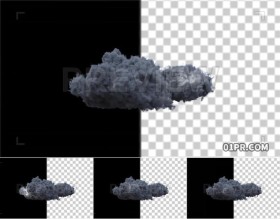视频素材4K 灰色雷雨云朵云层特效透明通道 PR AE FCPX素材