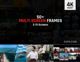 PR基本图形预设4K 50组多帧屏幕分屏特效 PR素材