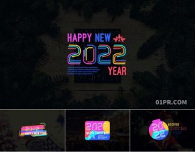 AE模板 12组2022新年动画文字标题