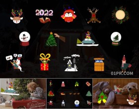 PR基本图形预设 26组圣诞节动画元素 PR素材