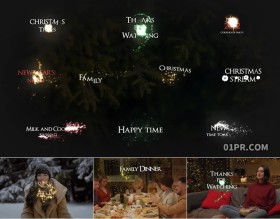 PR字幕预设 10组魔法粒子星光标题文字圣诞节新年 PR基本图形4K