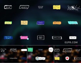 PR字幕 30组涂鸦动画音乐音频音波标题文字 PR基本图形预设4K