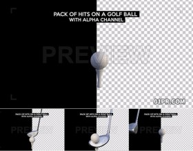 视频素材4K 高尔夫球体击打慢动作击中透明背景支持PR AE FCPX
