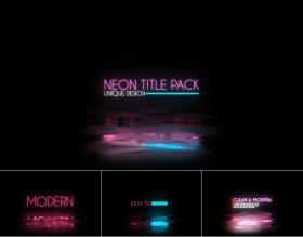 达芬奇字幕预设 12组霓虹灯发光动画文字标题