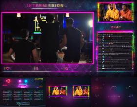 AE模板 霓虹灯赛博朋克科幻游戏界面边框素材包
