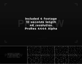 视频素材4K 4组手绘数学公式透明背景遮罩 支持PR AE FCPX