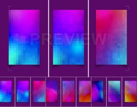 视频素材竖屏 6组渐变彩色像素动态背景 支持PR AE FCPX