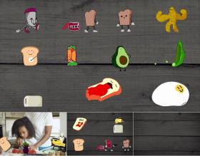 FCPX插件 手绘动画卡通食物美食元素贴纸