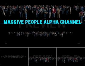 视频素材4K 人群大人站立透明通道 支持PR AE FCPX
