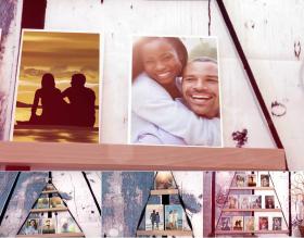 AE电子相册模板4K 实拍照片墙婚礼浪漫情人节回忆