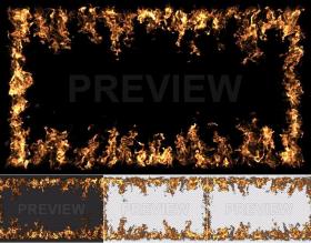 视频素材4K 火焰燃烧边框框架透明背景循环 支持PR AE FCPX