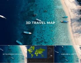 达芬奇字幕4K 3D世界旅行飞行飞机路线航线动画