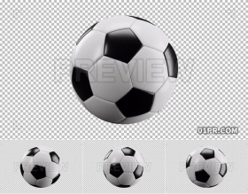 MOV视频素材4K 足球旋转球体透明背景循环 支持PR AE FCPX