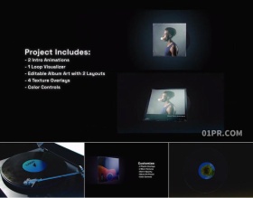 PR模板4K 3D空间音乐歌曲专辑艺术家宣传 PR素材包