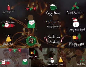FCPX字幕插件4K 手绘圣诞节标题 动画文字