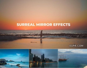 达芬奇插件4K 11组超现实镜像镜子闪烁特效